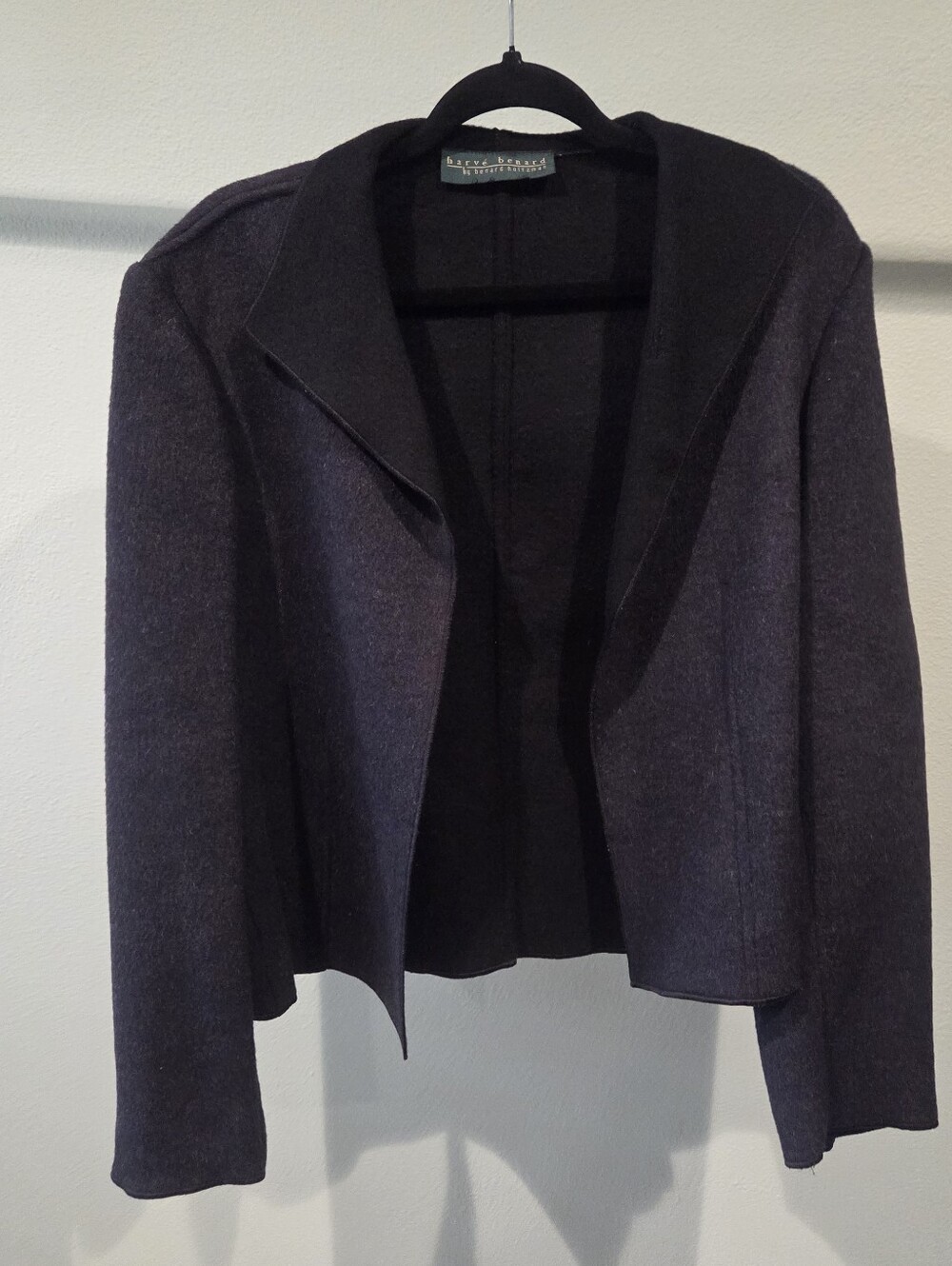 Harvey Benard By Bernard Holtzman Open-Front Wool-Blend Jacket Womans Size M